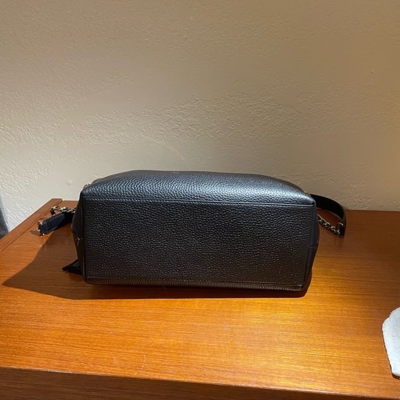 Tory Burch Black Pebbled Leather Thea Small Convertible Tote Bag - Picture 5 of 8